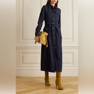 Dries Van Noten
Dellie Belted Denim Midi-Dress